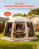 VEVOR Screen House Tent, 12 x 11 ft, 10-12 Person Pop Up Screen Tent, Portable Screened in Canopy with Carry Bag, Netting Sides, Ground Stakes
