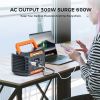 300W Portable Power Station, 230.88Wh /62400mAh Solar Generator, Regulated DC Output Backup Battery with AC Outlet
