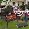 "All-Terrain Folding Grill - Windproof Durable Design with 3 Height Adjustments for Backpacking & Picnics"